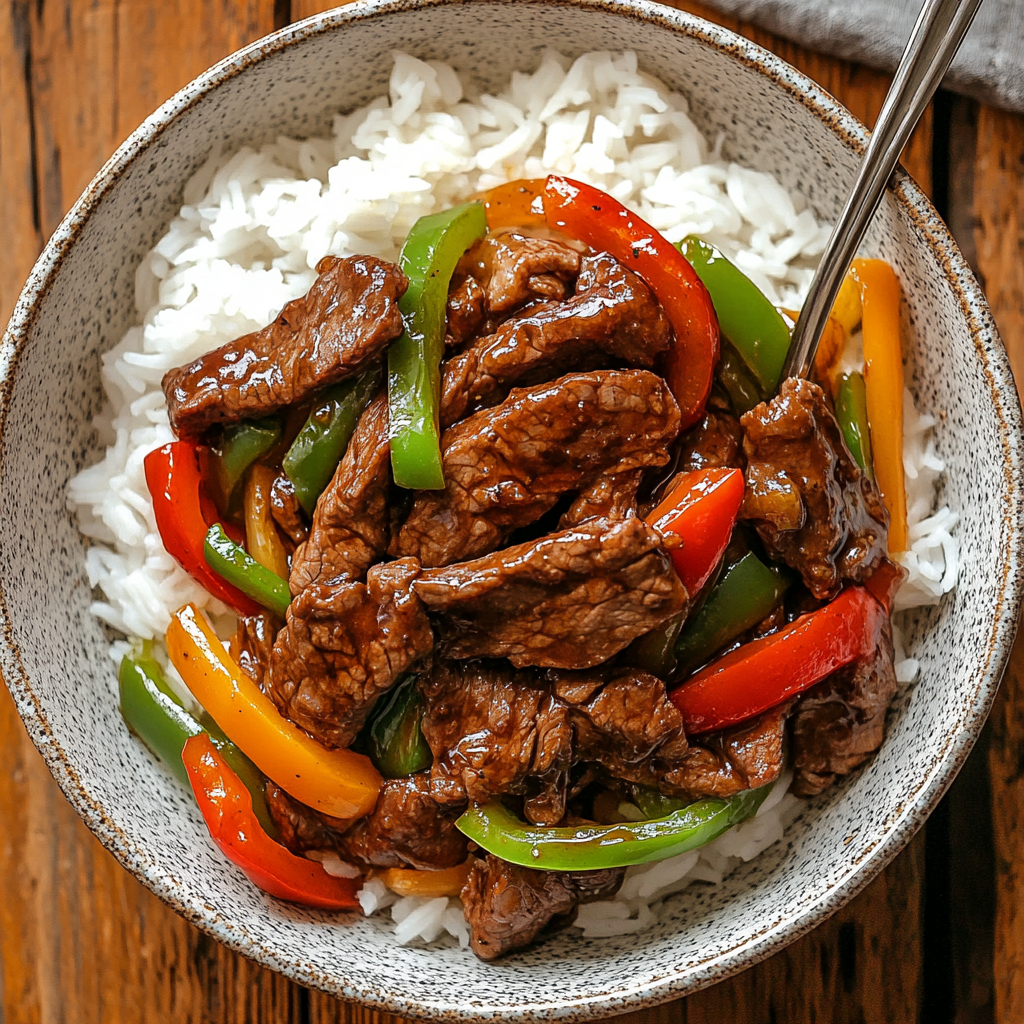 Pepper Steak with Onions and Bell Peppers