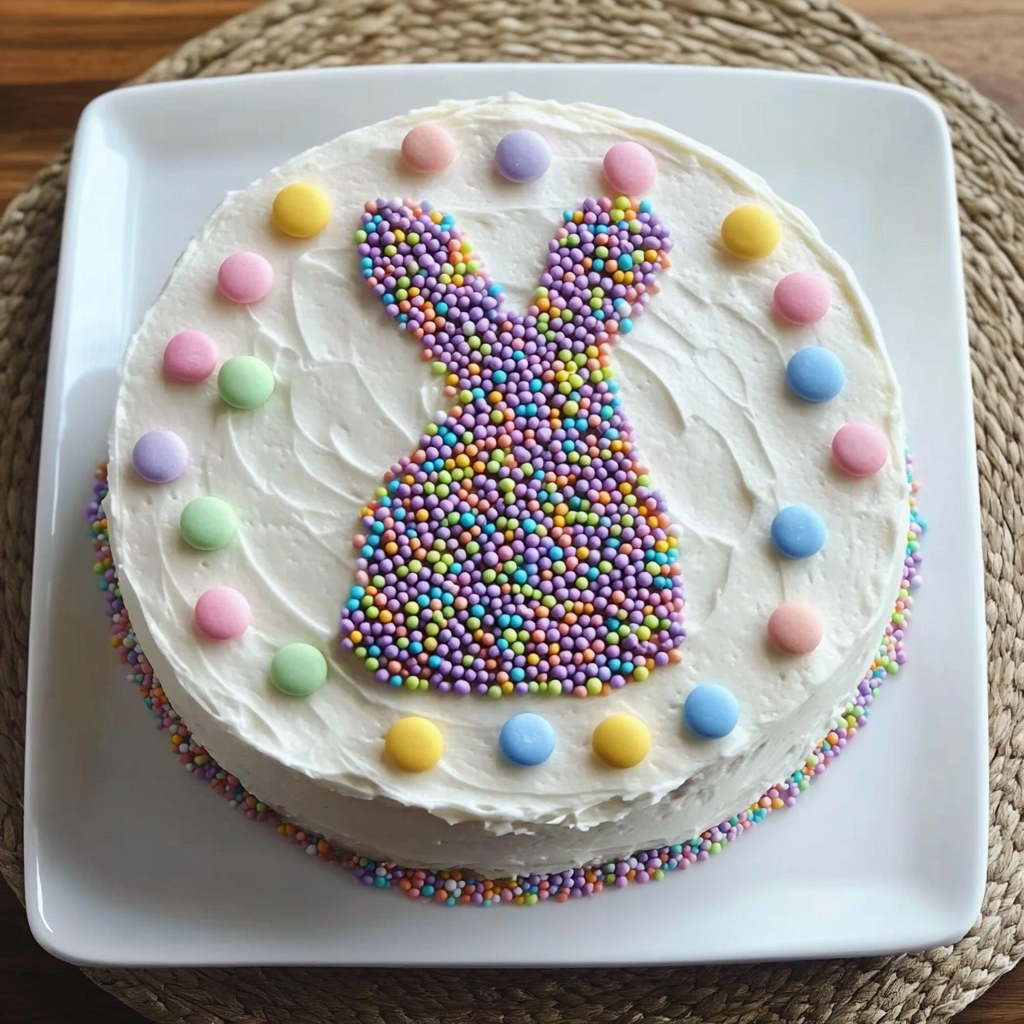 sprinkles easter bunny cake