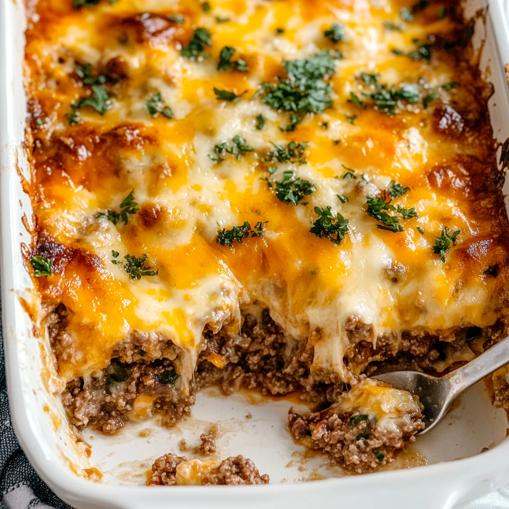 Ground Beef Casserole with Cauliflower Rice