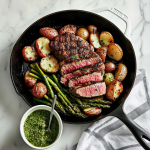 Skillet Steak with Asparagus and Potatoes