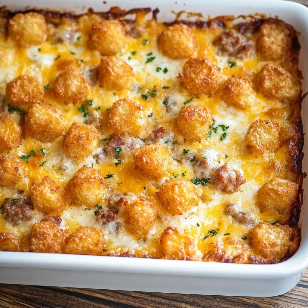 Tater Tot Sausage Breakfast Casserole