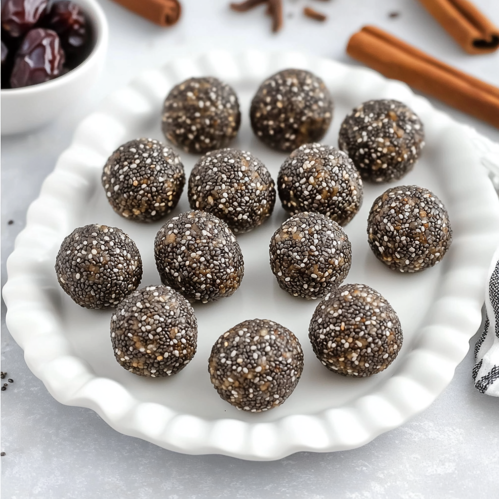 No Bake Dark Chocolate Chia Energy Bites