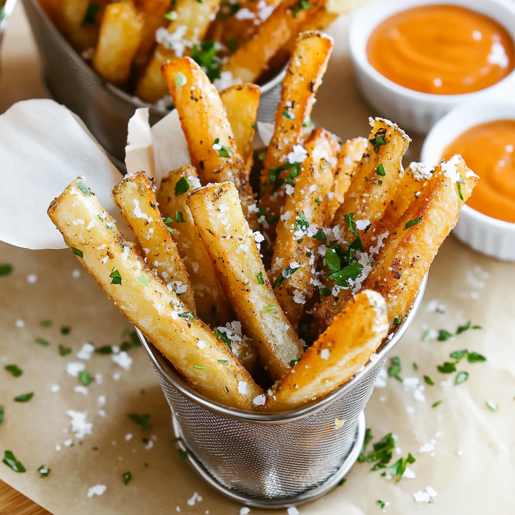 crispy garlic french fries