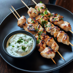 Greek Lemon Chicken Skewers Recipe with Tzatziki Sauce