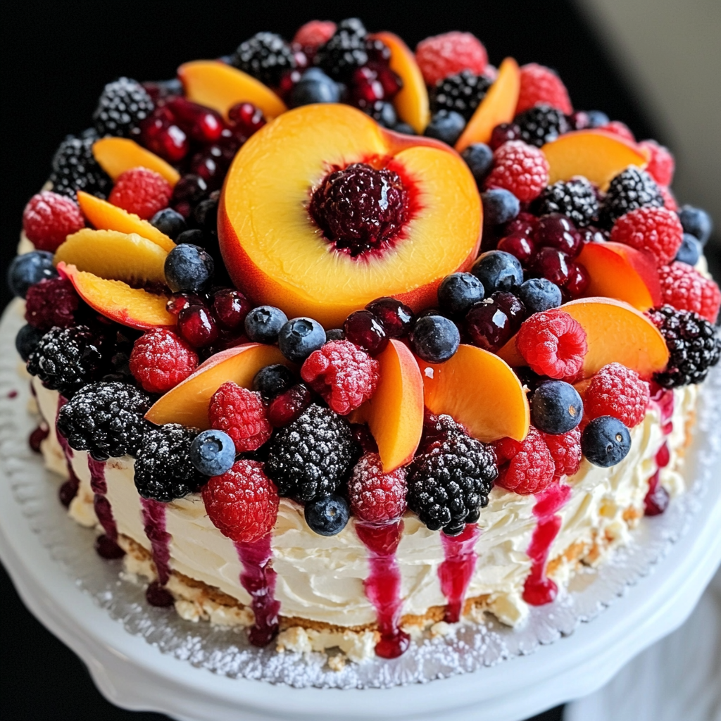 Summer Berry and Peach Cheesecake Recipe