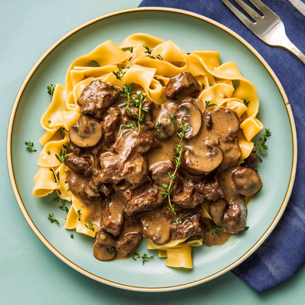 Slow Cooker Beef Stroganoff