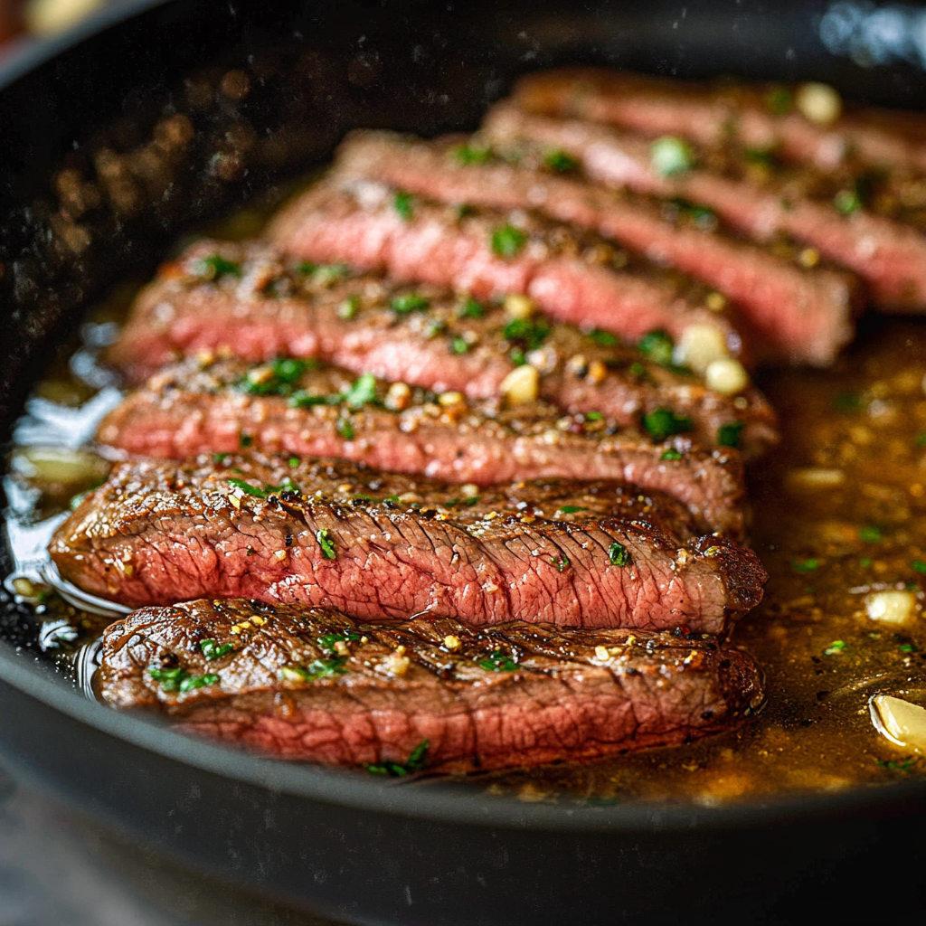Garlic Butter Skillet Flank Steak Oven Recipe