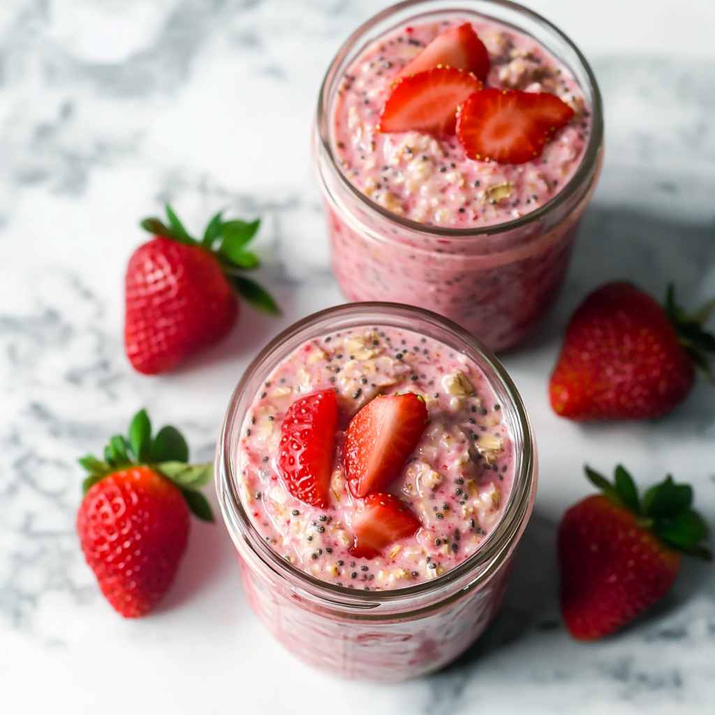 Strawberries and Cream Overnight Oats