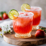 Strawberry Lime Mocktail Margarita