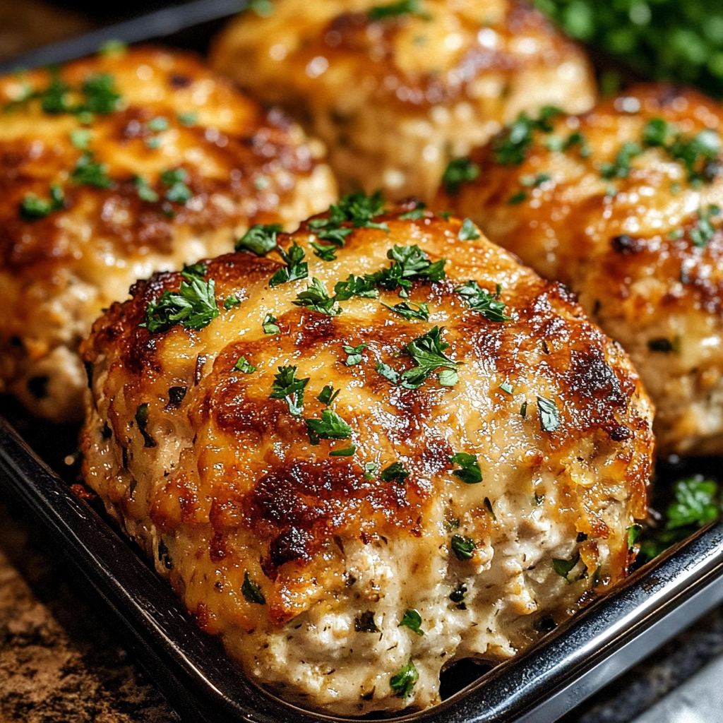 Garlic Parmesan Chicken Meatloaves