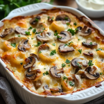 Baked Cheesy Mushrooms Casserole