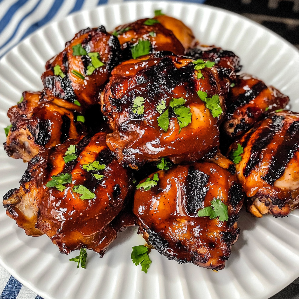 Grilled BBQ Boneless Chicken Thighs