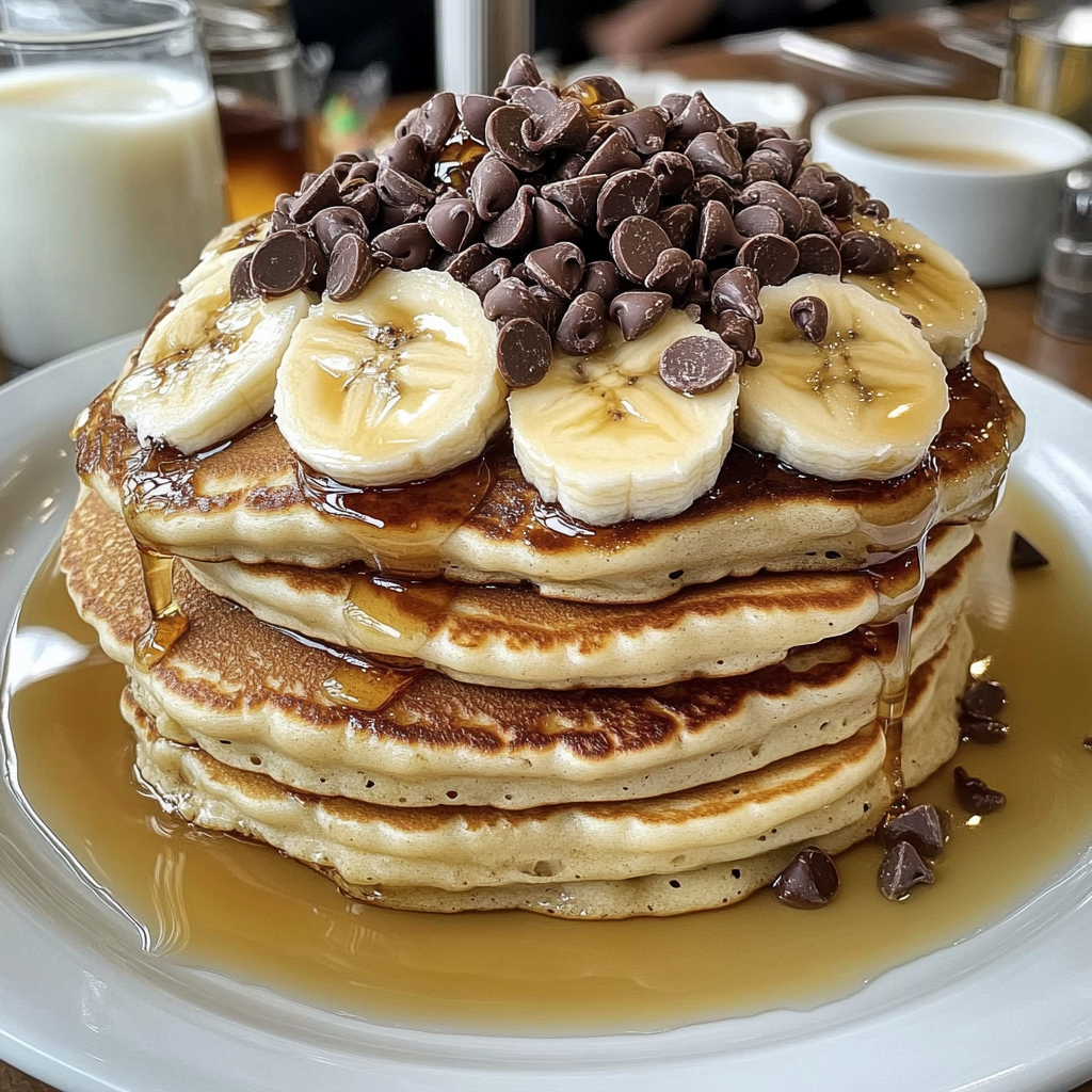 Banana Chocolate Chip Pancakes