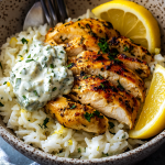 Dump and Bake Chicken Tzatziki Rice