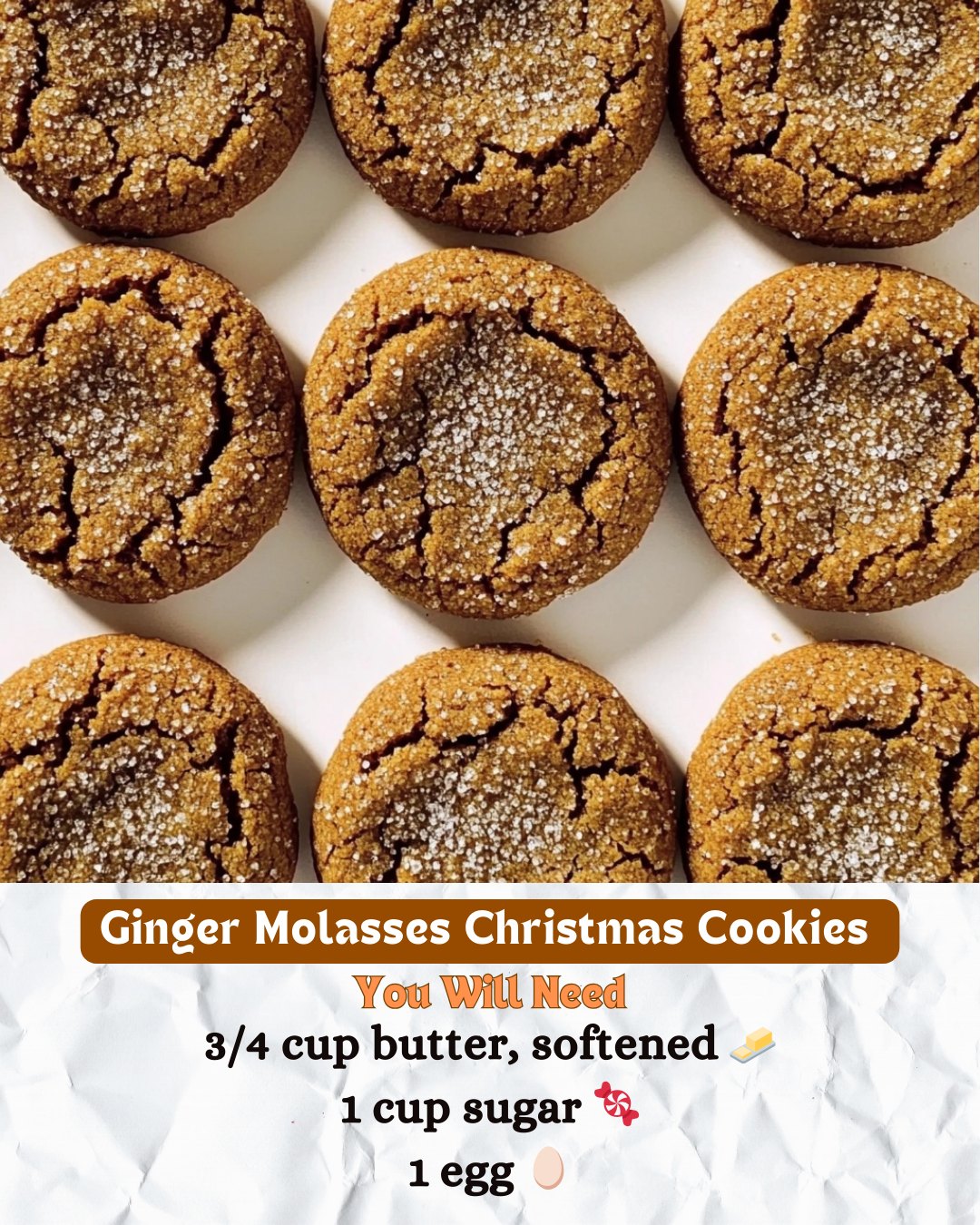 Ginger Molasses Christmas Cookies