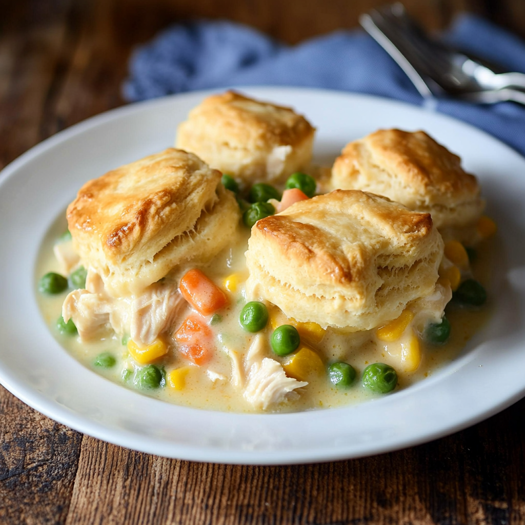 Chicken Pot Pie with Biscuits