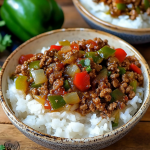 Beef and Pepper Rice Bowls