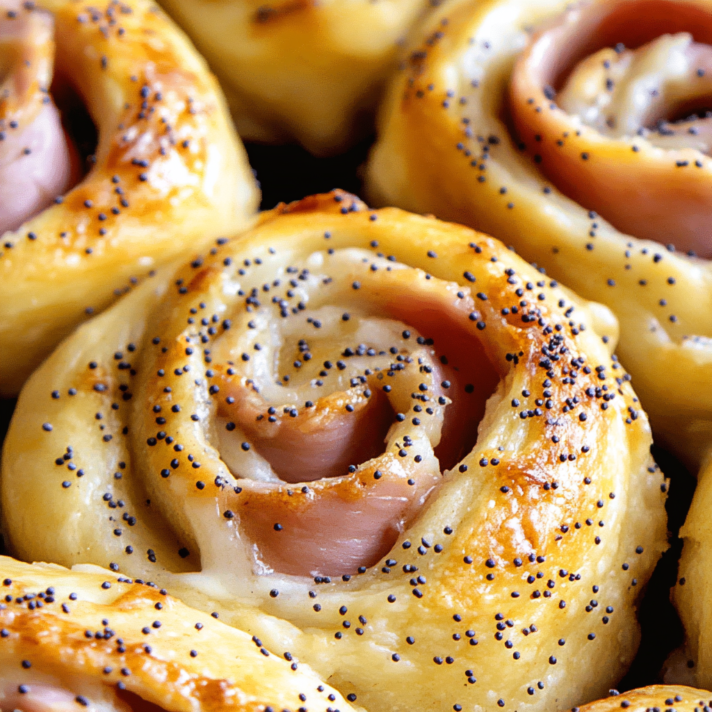 Baked Ham and Cheese Rollups