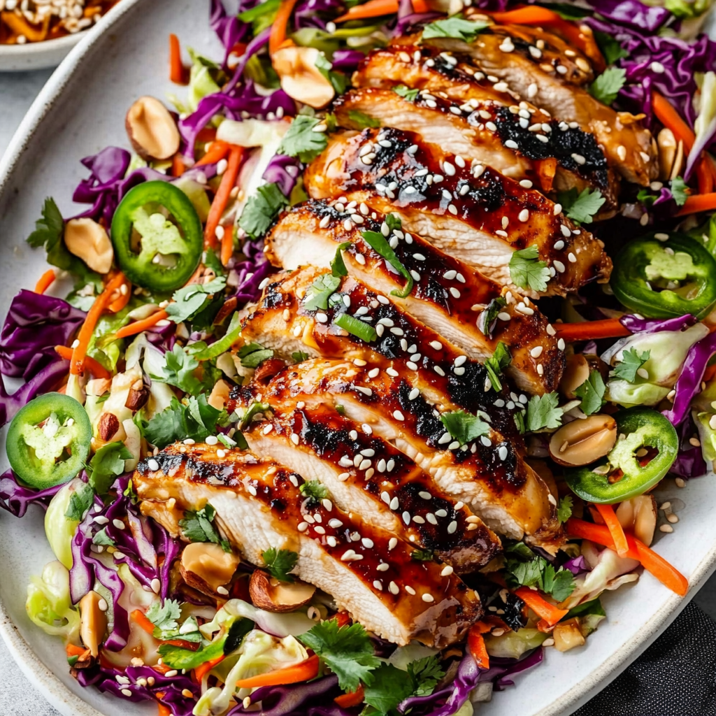 Sesame Chicken Cabbage Crunch Salad