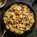 Creamy Chicken and Corn Pasta with Bacon