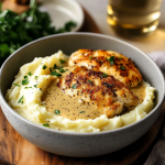 Chicken with Creamy Dijon Sauce and Mashed Potatoes