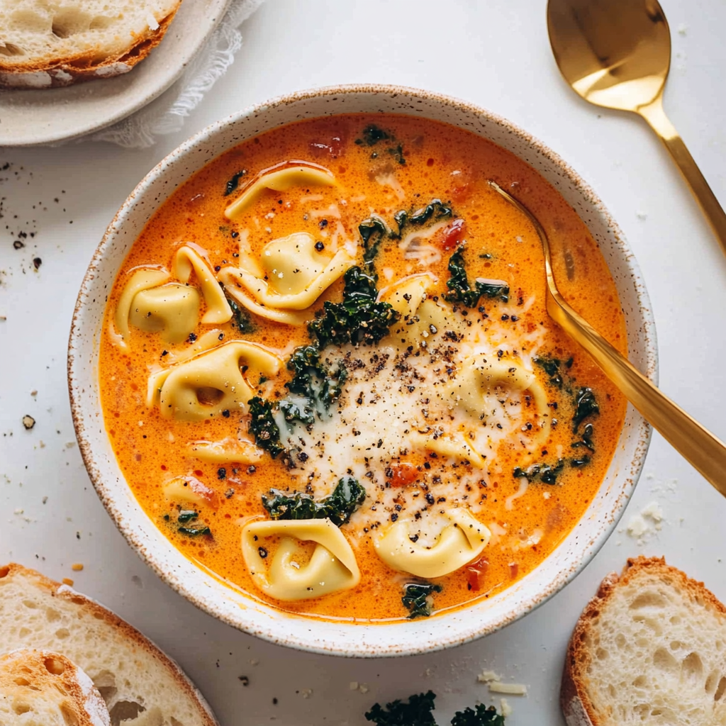 Fire Roasted Chicken Tortellini Soup